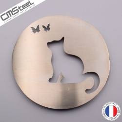 Dessous de Verre Chat et Papillon