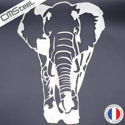 Décoration murale Elephant en acier thermolaqué sur mesure - Fabrication  française