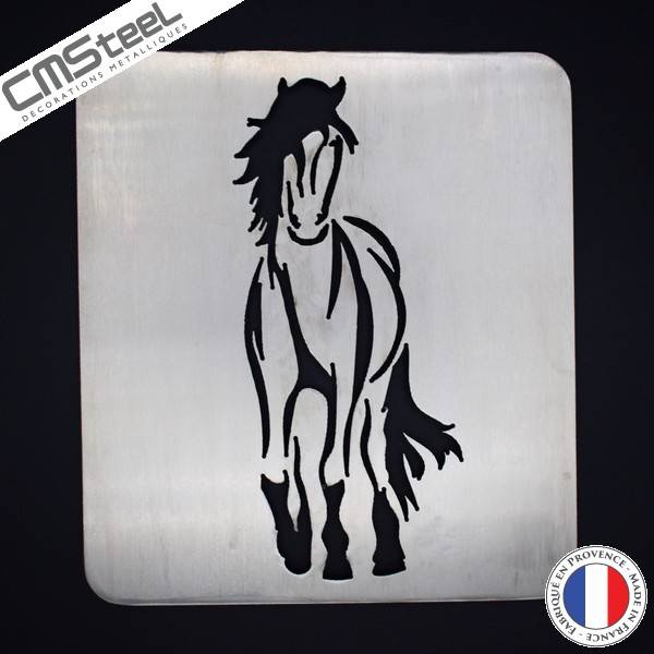 Dessous De Plat En Métal Découpé - Tête De Cheval, Acier Inoxydable Argenté (occasion)