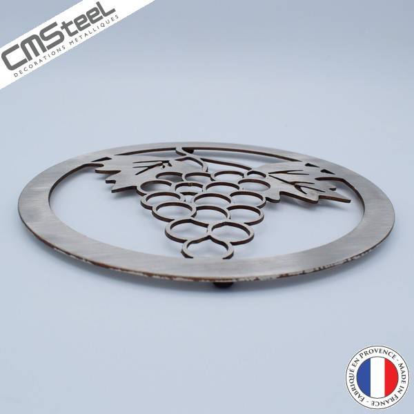 Ancien Dessous De Plat Carrelage – Grappe De Raisin – Vigne – Trivette Céramique