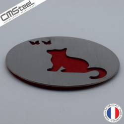 Dessous de Verre Chat et Papillon