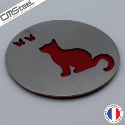 Dessous de Verre Chat et Papillon