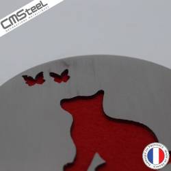 Dessous de Verre Chat et Papillon