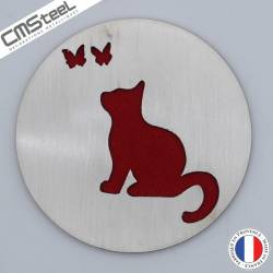 Dessous de Verre Chat et Papillon