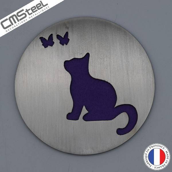Dessous de Verre Chat et Papillon