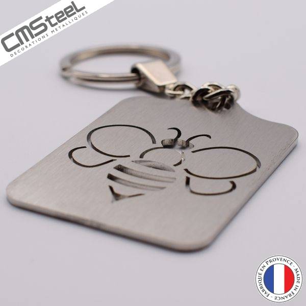 Porte Clés Abeille en Inox