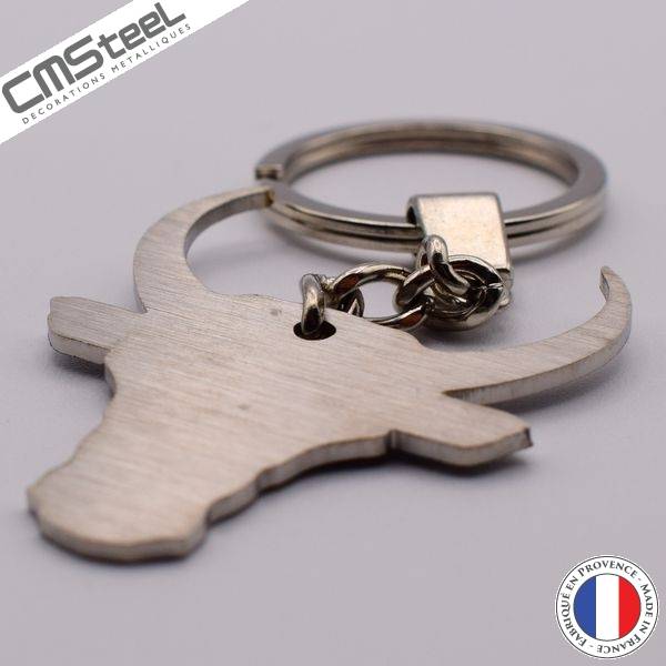 Porte-clés Métal Tête De Taureau Avec Décapsuleur - Gravure Laser Personnalisable