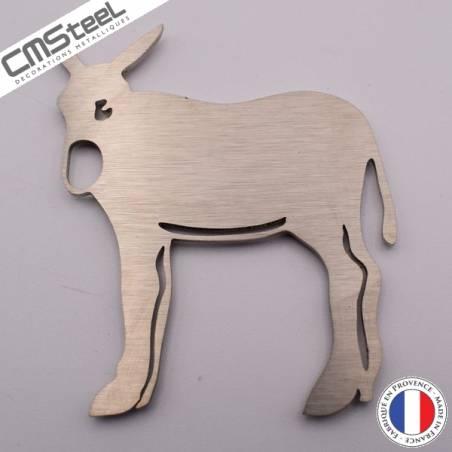 Aimant Décoratif 'Âne Catalan' En Inox Brossé - Fabriqué En France (2021) - Neuf